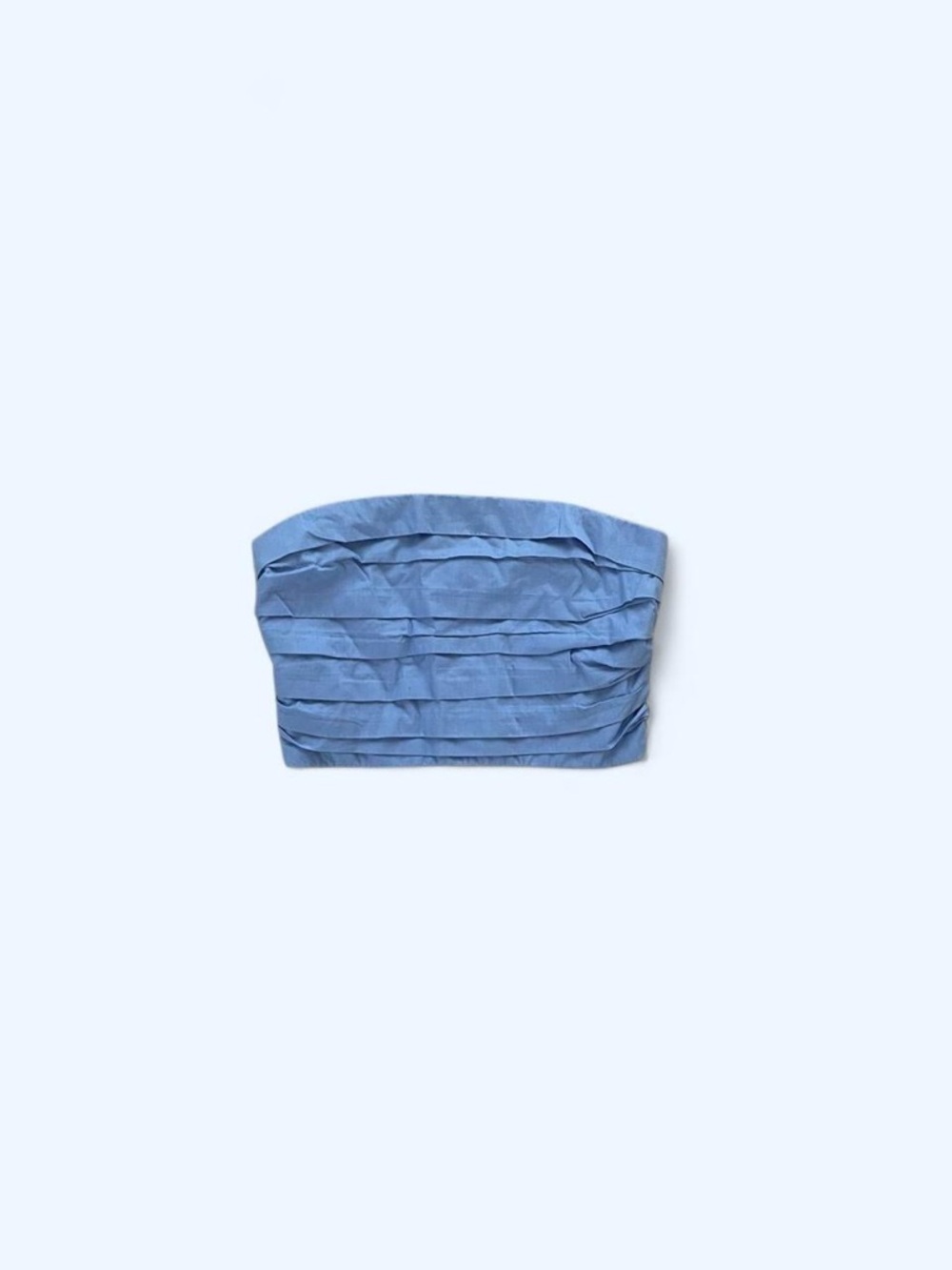 Blue cotton strapless tube‎ top with ruched front size M by Abercrombie